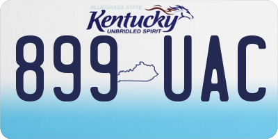 KY license plate 899UAC