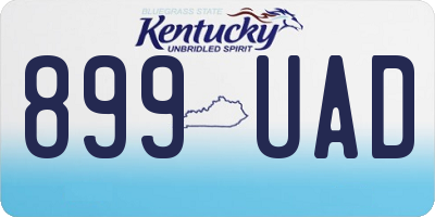 KY license plate 899UAD