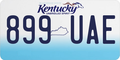 KY license plate 899UAE