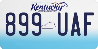 KY license plate 899UAF