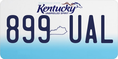 KY license plate 899UAL