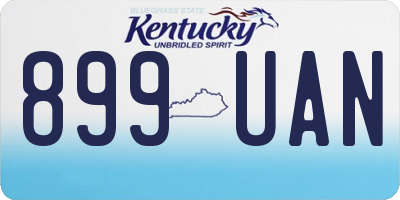 KY license plate 899UAN