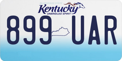 KY license plate 899UAR