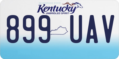 KY license plate 899UAV