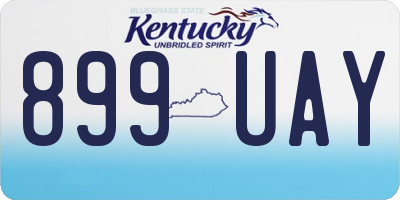 KY license plate 899UAY