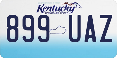 KY license plate 899UAZ