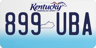 KY license plate 899UBA