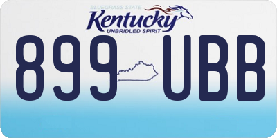 KY license plate 899UBB