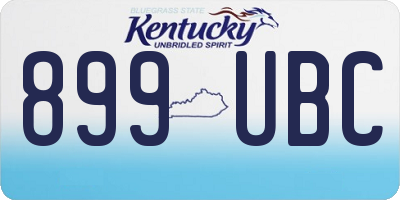 KY license plate 899UBC