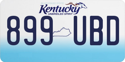 KY license plate 899UBD