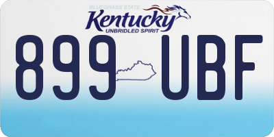 KY license plate 899UBF