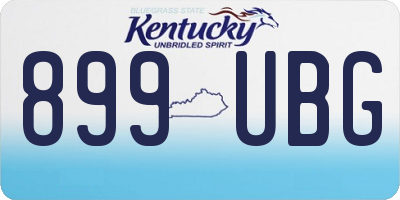 KY license plate 899UBG