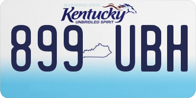 KY license plate 899UBH