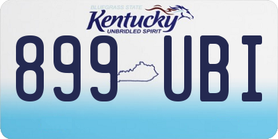 KY license plate 899UBI