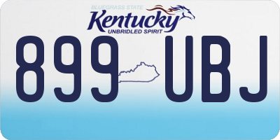 KY license plate 899UBJ