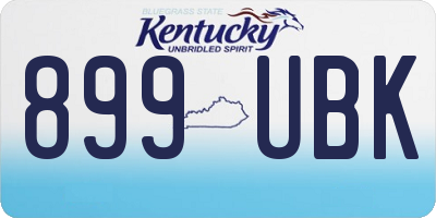 KY license plate 899UBK