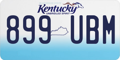 KY license plate 899UBM
