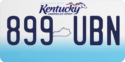 KY license plate 899UBN