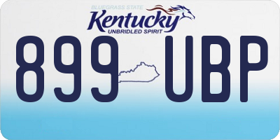 KY license plate 899UBP