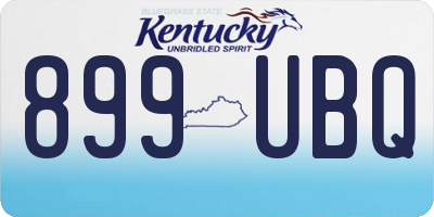 KY license plate 899UBQ