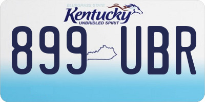 KY license plate 899UBR