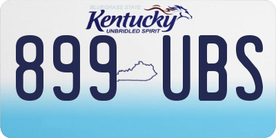 KY license plate 899UBS