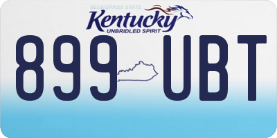 KY license plate 899UBT