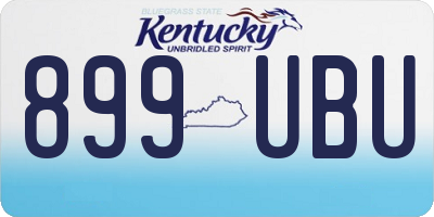 KY license plate 899UBU