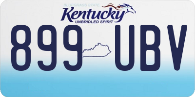 KY license plate 899UBV
