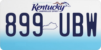 KY license plate 899UBW
