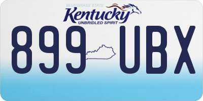 KY license plate 899UBX
