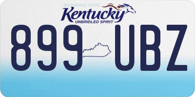 KY license plate 899UBZ