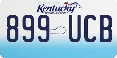 KY license plate 899UCB