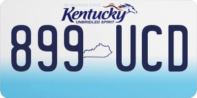 KY license plate 899UCD