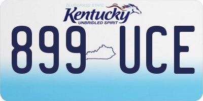 KY license plate 899UCE