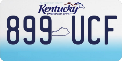 KY license plate 899UCF