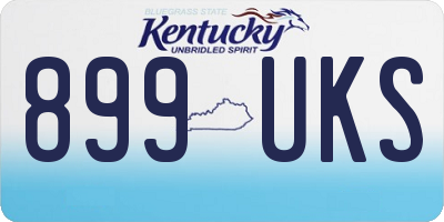 KY license plate 899UKS