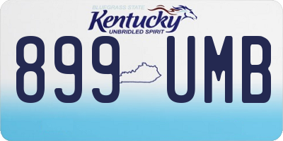 KY license plate 899UMB