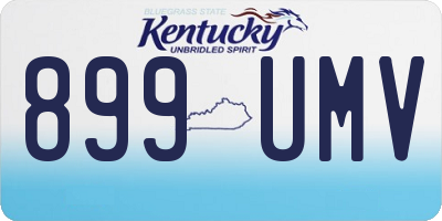 KY license plate 899UMV