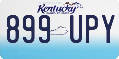 KY license plate 899UPY