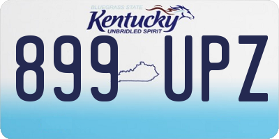 KY license plate 899UPZ