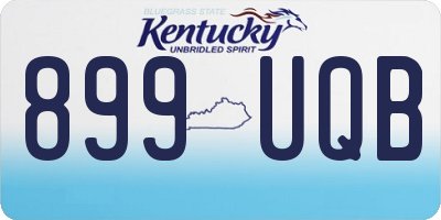 KY license plate 899UQB