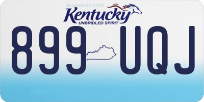 KY license plate 899UQJ