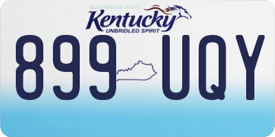 KY license plate 899UQY