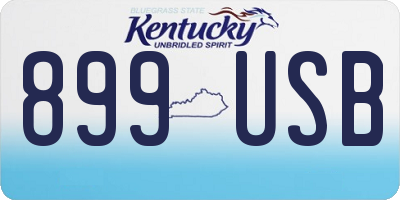 KY license plate 899USB