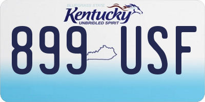KY license plate 899USF