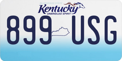 KY license plate 899USG