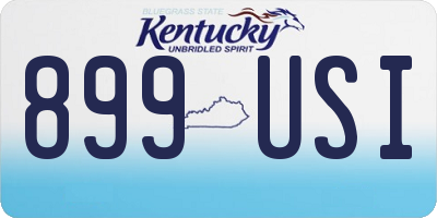 KY license plate 899USI