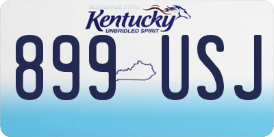 KY license plate 899USJ