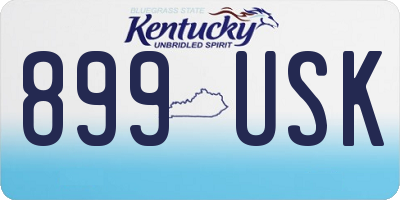 KY license plate 899USK